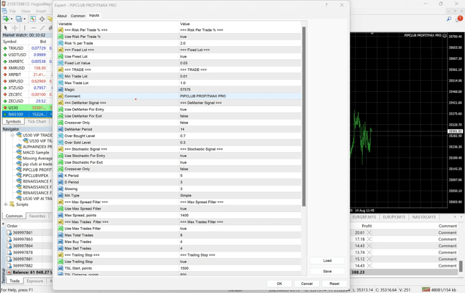 Pip Club Profit Max Pro Ea Input